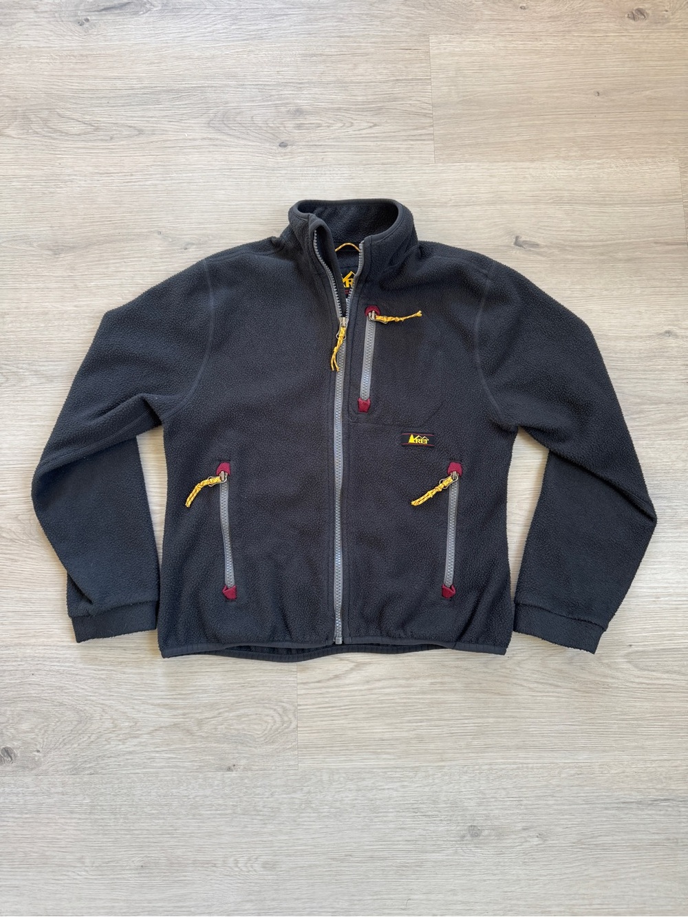REI Co-op Kids Medium Black Full Zip Fleece Jacket Outdoor Gorpcore